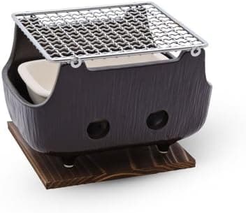 BLACK RECTANGULAR CHARCOAL BBQ KONRO