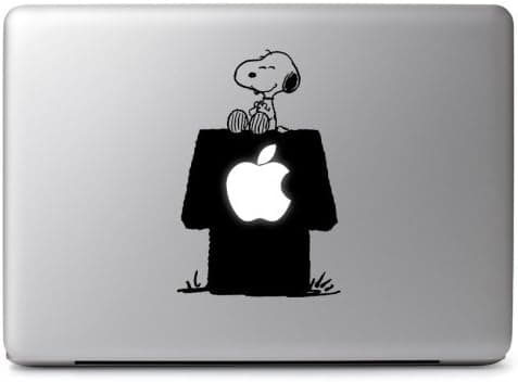 Snoopy Sitting on His Doghouse Vinyl Sticker Skin Decal for Apple Macbook Air & Pro 11 Inch 12 Inch 13 Inch 15 Inch 16 Inch 17 Inch , Car , Laptop , Notebook , Chromebook , Tablet , Ultrabook , Window , Glass , Wall , Wood , Outside , Door , Tables / Chair , Desktop …