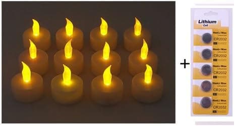 Flamless Battery Operated Tealights, Set of 12