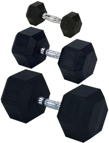 Champion Barbell Rubber Encased Solid Hex Dumbbell