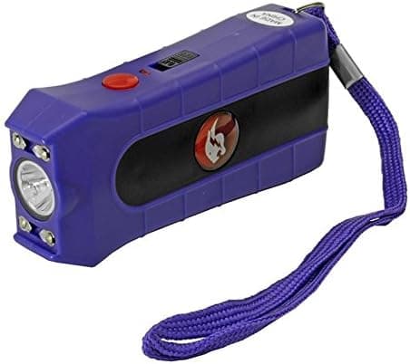 Cheetah Purple Duo Max Power 3.5 Million Volt Double Shock Rechargeable Stun Gun Flashlight Combo With Removable Safety Pin and Nylon Carrying Holster Case