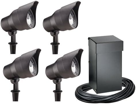 Intermatic CL10304T Malibu Outdoor Four-Light Lighting Kit with 300-Watt Power Pack/Timer, Black