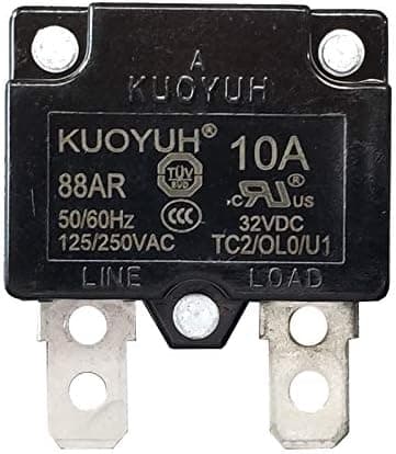 KUOYUH Circuit Breaker 88AR series 125/250VAC 50/60Hz (1pc) (10 Amp)