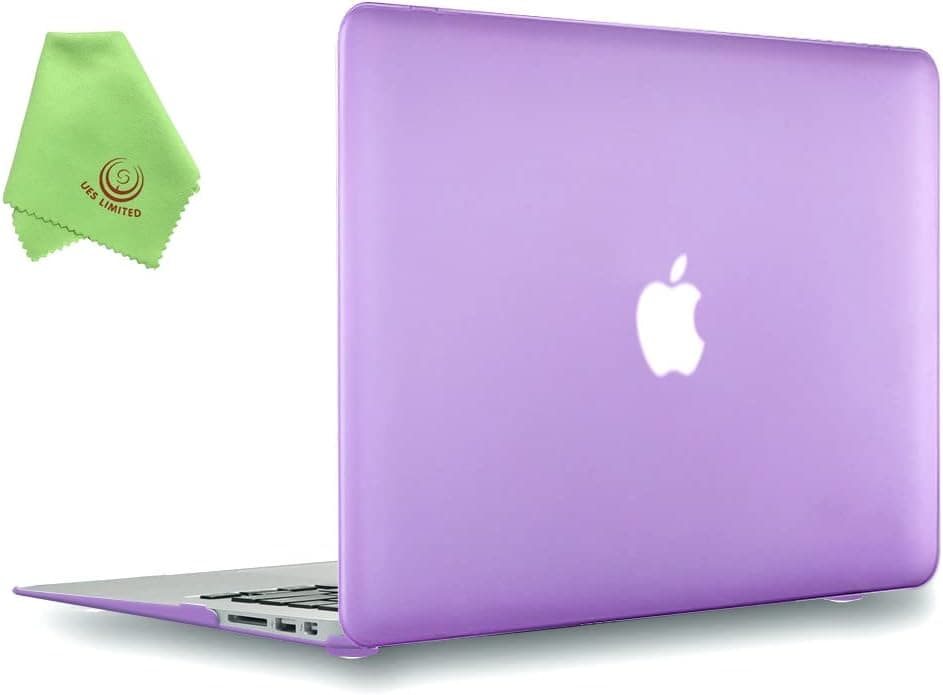 UESWILL Compatible with Smooth Matte Hard Shell Case Cover for MacBook Air 11 inch (Model A1370 / A1465), Purple