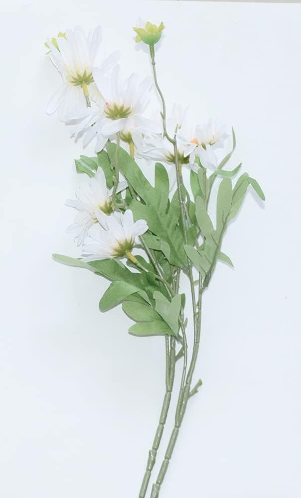 2pcs Plastic Artificial Daisy Silk Flowers Fake Faux Wildflowers for Indoor, Outdoor Decor