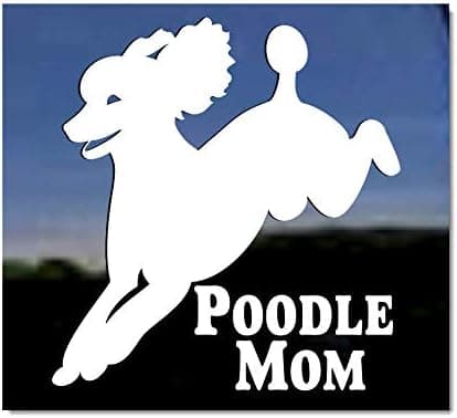 Poodle Mom | Standard Poodle Jumping Dog Vinyl Window Auto Decal Sticker