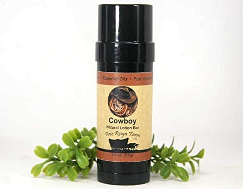 Natural Shea Butter Body Lotion Stick with Coconut Oil and Beeswax, in a 2 oz. Solid Lotion Bar (Cowboy Lotion 1)