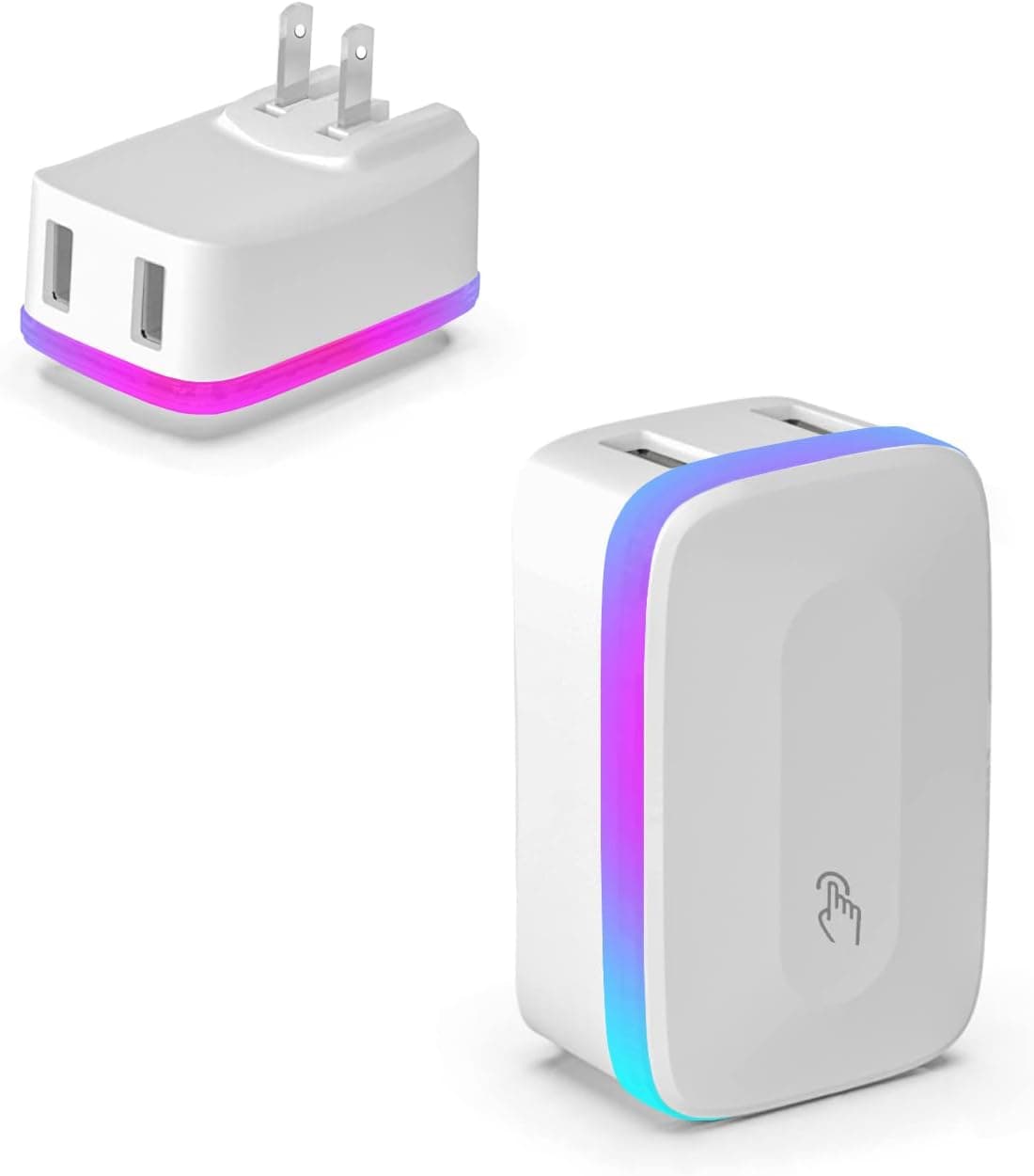 Travel Night Light[1 Pack],Full Color Changing Night Lights, with 2 USB Charging Adapters, Nightlight Perfect for Bathroom Decor, Children Room, Kids Gift