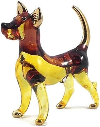 Tiny Crystal Dog Hand Blown Clear Glass Art Dog Figurine Animals Collection Glass Blown FBM