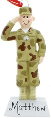 Army Man Personalized Christmas Ornament, Free Personalization by Request