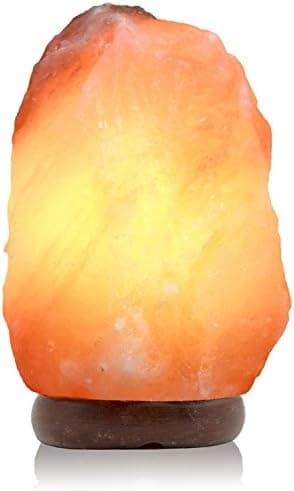 Natural Himalayan Ionic Crystal Salt Lamps. Clear The Air, Lift Your Mood. Hand Carved Rock Products W/Soft Amber Color. Sit Lamp on Wooden Base & Adjust Dimmer Switch for Purifying Romantic Light