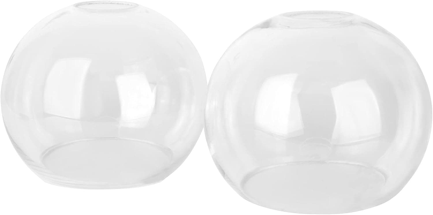 Kira Home Odette 5.5" Globe Glass Shades, Clear Replacement Glass, 1-5/8" Fitter Size, 5.5" x 4.75", 2-Pack