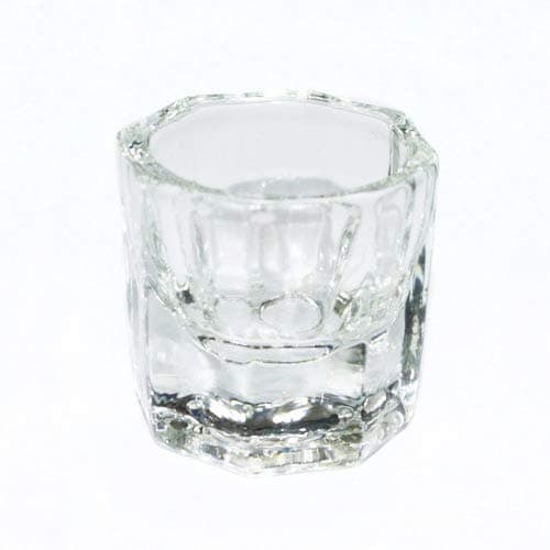 zsjhtc Glass Dish Octagonal Shape Cup Container for Arcylic Nail Art Liquid Powder Beauty Tool