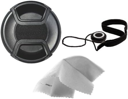 Digital Nc Sigma Zoom Super Wide Angle 18-200mm f/3.5-6.3 DC OS Lens Cap Center Pinch (72mm) + Lens Cap Holder + Nwv Direct Microfiber Cleaning Cloth.