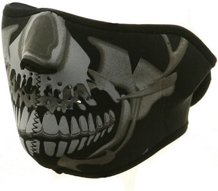 Neoprene Half Face Mask - Chrome Skull