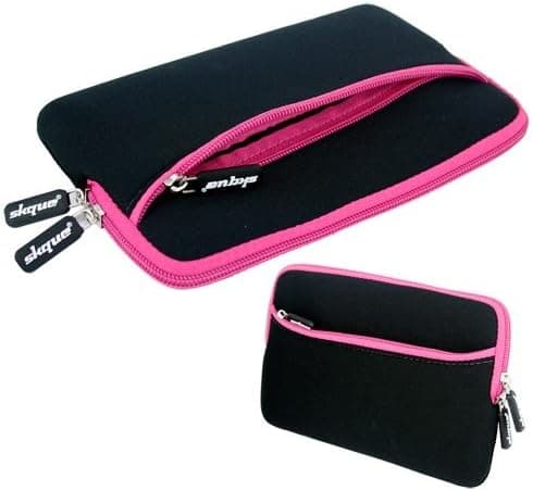 Skque 13.3 Inch Laptop Glove Case Pink (Outside Black,Inner Pink,zipper pink)