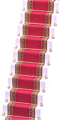 Melody Jane Dollhouse Woven Stair Carpet Runner Deep Pink Miniature Flooring