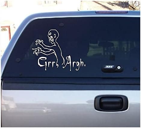 GRR Argh Buffy Vampire Slayer Whedon Mutant Enemy Halloween Horror White Vinyl Decal Bumper Computer Sticker 4" x 6" Scary Halloween