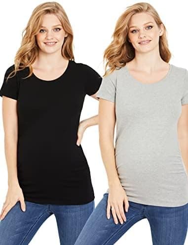 Maternity Soft and Stretchy Short Sleeve Tee Shirt Pregnancy Top - 1, 2 & 3 Pack