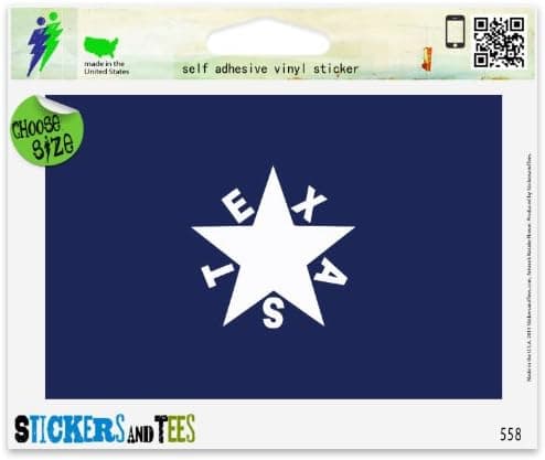 Texas De Zavala Flag Vinyl Car Bumper Window Sticker 3" x 2"