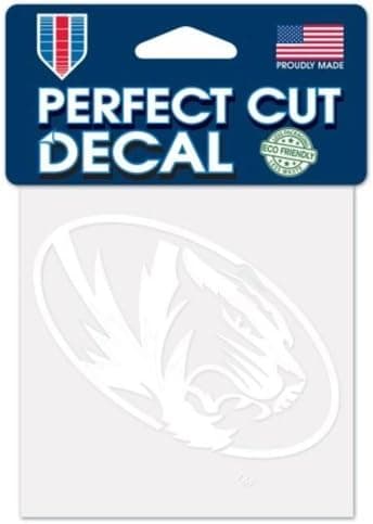 NCAA University of Missouri Mizzou Tigers Logo 4" x 4" inch Outdoor White Decal