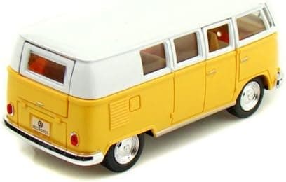 KiNSMART 5in Die-cast 1962 VW Classic Bus 1/32 Scale (Yellow), Pull Back n Go Action. For unisex