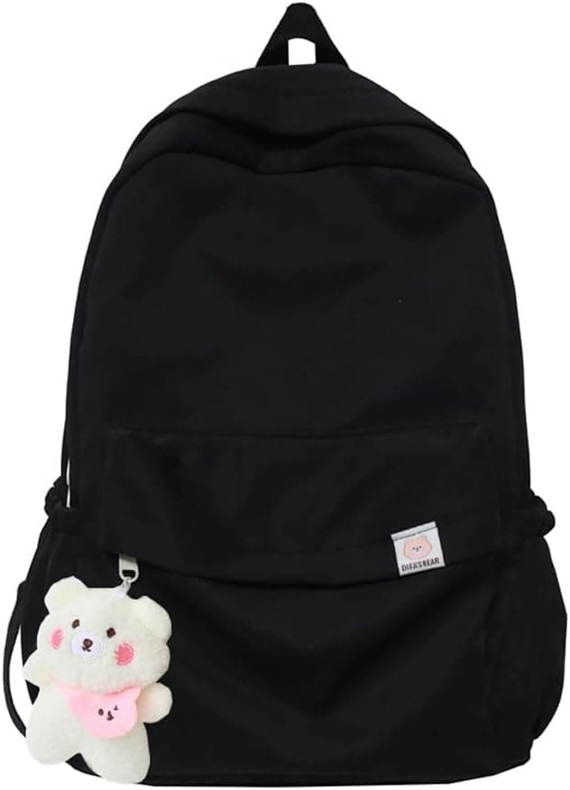 Eagerrich Aesthetic Backpack Cute Kawaii Backpack School Supplies Laptop Bag for Teens Girls Women Students Solid Color