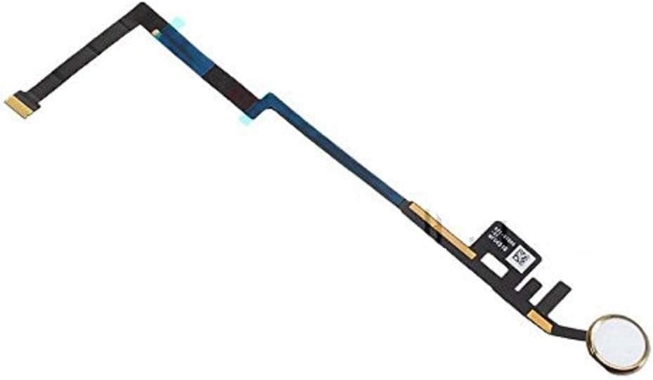 BESTeck Home Button Flex Cable Ribbon Connector Compatible for iPad 5 and iPad 6 (2018) A1822, A1823, A1893, A1954 (9.7") (White (Gold Ring))