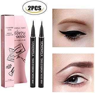 Shouhengda Eyebrow Pen Tattoo Pen Pencil Liner Long Lasting Waterproof Eyebrow Colors Makeup (2 Colors Pack(Light+Dark Brown))