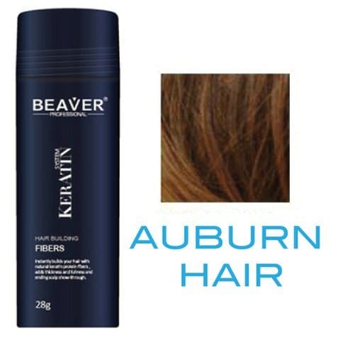 Beaver Keratin Hair Building Fibers + Fibers Holder Spray (Auburn)