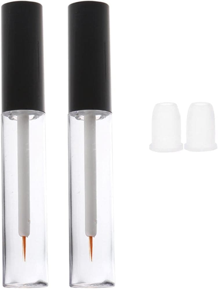 MagiDeal 2Pcs 10ml Reusable Clear Empty Bottle Liquid Tube Cosmetic Container for Eyeliner Eyelash Oil