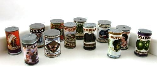Dolls House Accessory 24 Old Fashioned Grocery Tin Cans
