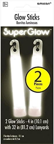 Amscan 310088.1 4" Glow Stick - White, Party Accessory, 25pieces