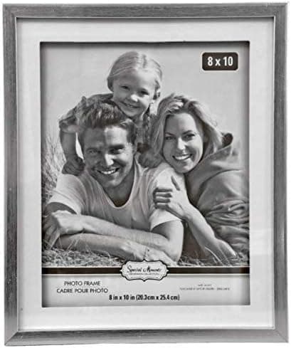 Wall-Mount Matted Silver Plastic Picture Frames, 8x10 in.