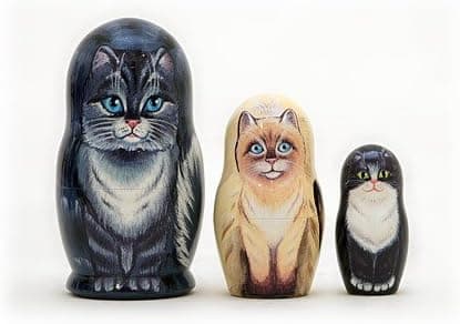 Golden Cockerel House Cats Doll 3pc. /3. 5"