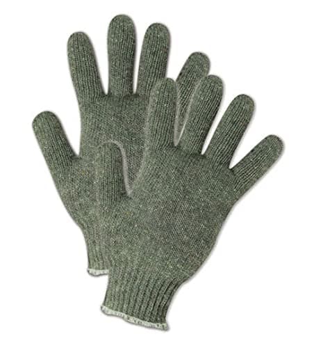 MAGID G168 Grayt Shadow Gray Heavyweight Cotton/Polyester Glove with Knit Wrist Cuff, Work, 9-1/2" Length, Men's Size, Gray (Case of 12)