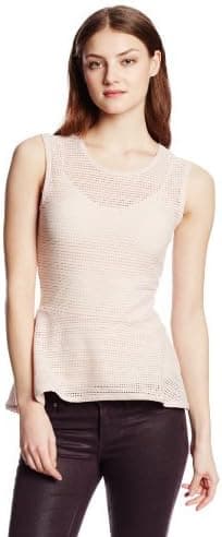 BCBGMAXAZRIA Women's Evia Lace Peplum Top