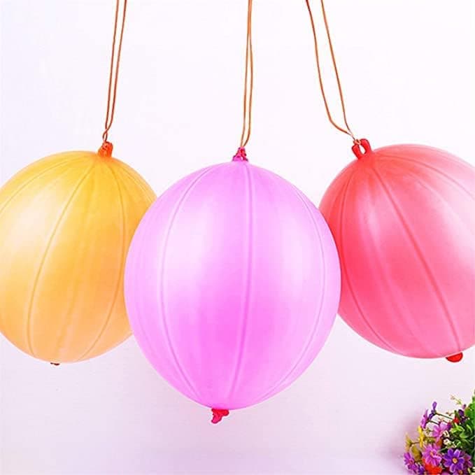 35 Pack Punch Balloons, Color Punching Balloons with Rubber Band Handle for Christmas Gift, Party, Wedding, Assorted Color