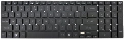 New US Layout Black Keyboard without Frame for Gateway NV55S NV57H NV75S NV77H series laptop. Compatible part numbers: PK130IN1A00 V121702FS1 KB.I170G.318 PK130HJ1B00.