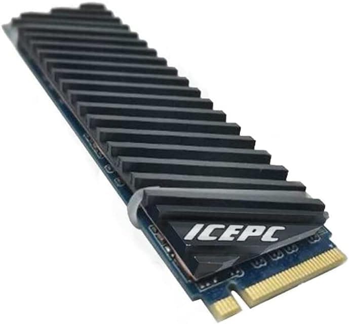 icepc M.2 Heatsink PS5 PCI-E NVME 2280 SSD Graphene Coating Copper Heat Sink,High Performance SSD Radiator with Thermal Pad for Laptop PC 2280 NGFF Solid State Disk Cooler(70x20x4mm)