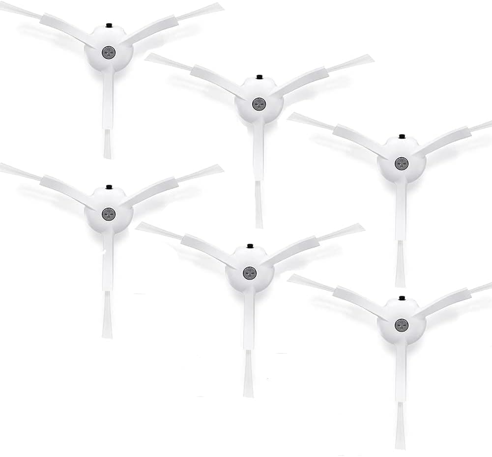 Ronsit Side Brush Replacement Compatible with Roborock S6 S6 Pure S5 S5 Max S4 E4 E20 E25 E35 C10 S50 S51, Compatible with Mijia Robot Vacuums Accessories Kit,6-Pack