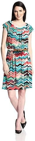 AGB Women's Sleeveless Pleated A-Line Dress