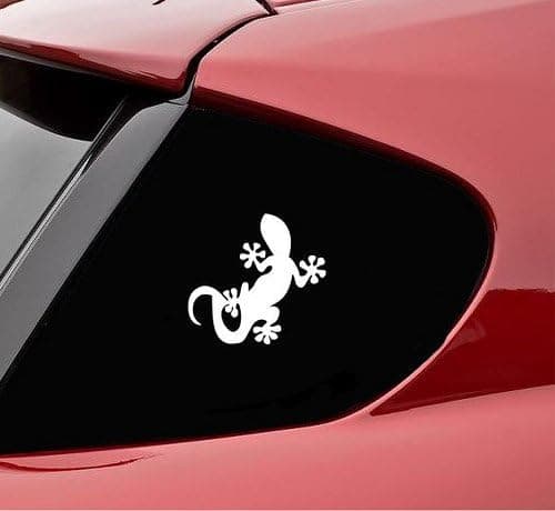Slap-Art Gecko Lizard Pet Moria Food Aquarium Vinyl Decal Sticker (White)