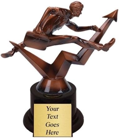 Businessman Hurdler Top Sales Trophy with 4 Lines of Custom Text