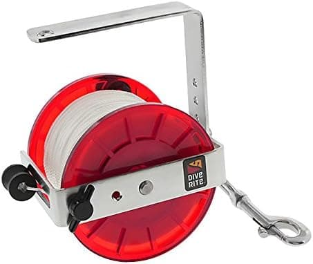 Dive Rite Classic Primary Reel, Medium S/S Snap, 400 ft #24 White Line