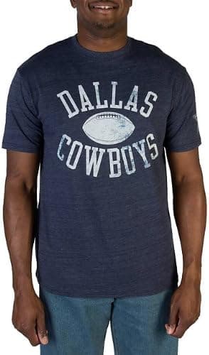 Dallas Cowboys Old Equipment Triblend Navy T-shirt