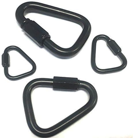 10pc Set - Delta Triangle Quick Link, Chain Link - Black Coated Satin Finish
