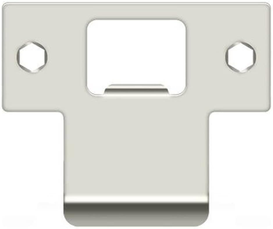 Deltana TSPE225 2-3/4" x 1-3/4" Extended Lip T-Strike Plate, Polished Nickel