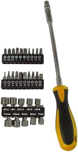 SE 10-Piece Flex Neck Screwdriver with 8 1/5-Inch Neck Extension - 75301SD