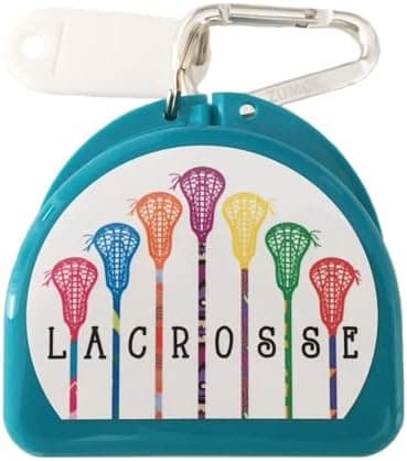 Zumoe Lacrosse (Aqua) Mouth Guard Retainer Case - 7 Standing Sticks